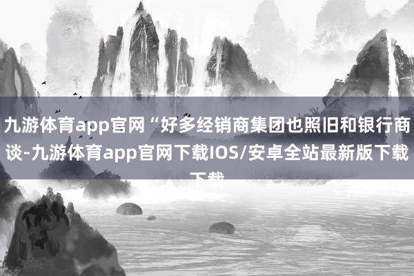 九游体育app官网“好多经销商集团也照旧和银行商谈-九游体育app官网下载IOS/安卓全站最新版下载