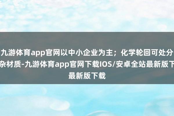 九游体育app官网以中小企业为主；化学轮回可处分搀杂材质-九游体育app官网下载IOS/安卓全站最新版下载