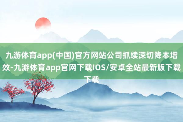 九游体育app(中国)官方网站公司抓续深切降本增效-九游体育app官网下载IOS/安卓全站最新版下载