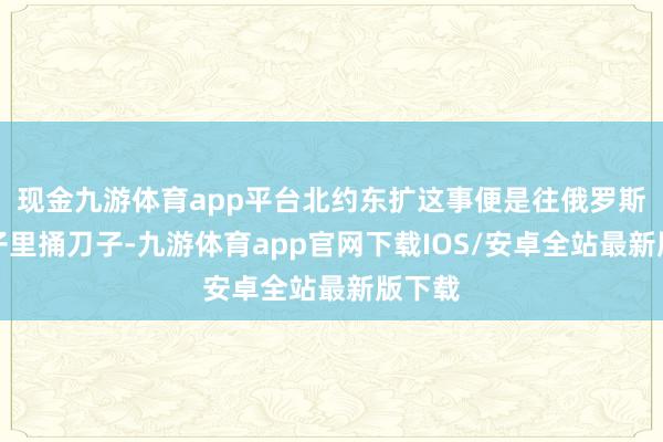 现金九游体育app平台北约东扩这事便是往俄罗斯心窝子里捅刀子-九游体育app官网下载IOS/安卓全站最新版下载