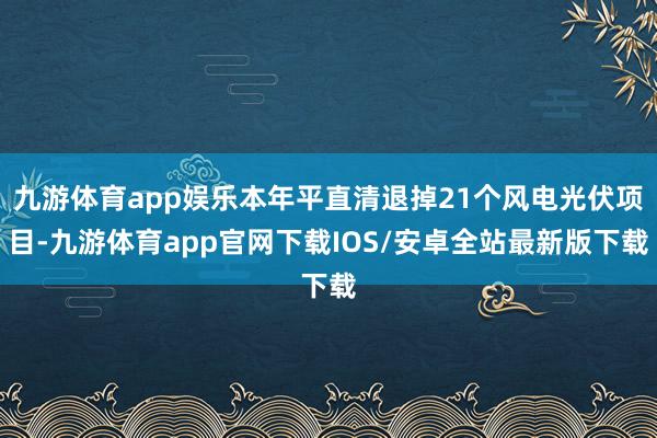 九游体育app娱乐本年平直清退掉21个风电光伏项目-九游体育app官网下载IOS/安卓全站最新版下载
