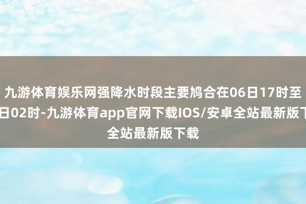 九游体育娱乐网强降水时段主要鸠合在06日17时至07日02时-九游体育app官网下载IOS/安卓全站最新版下载