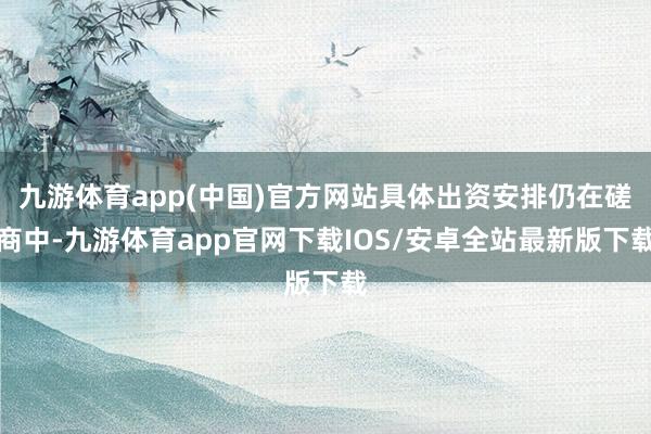 九游体育app(中国)官方网站具体出资安排仍在磋商中-九游体育app官网下载IOS/安卓全站最新版下载